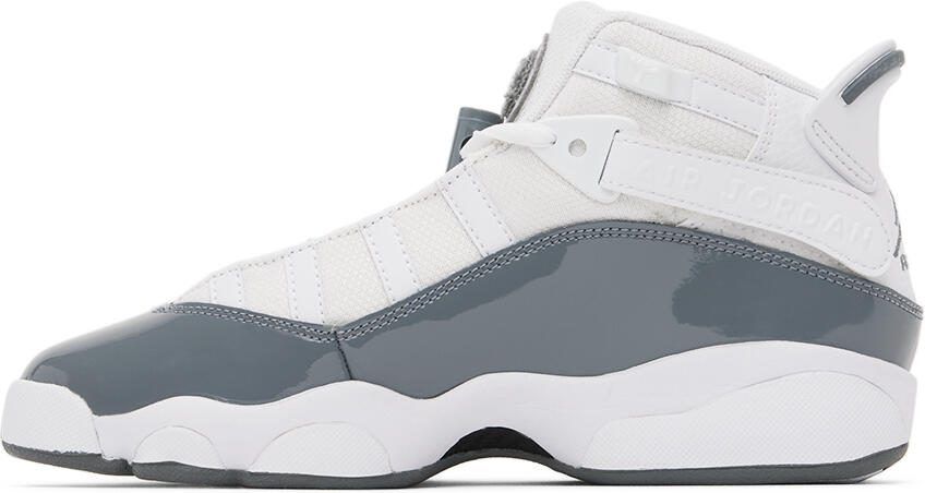 Nike Jordan Kids White  Gray Jordan 6 Rings Big Kids Sneakers - Picture 3