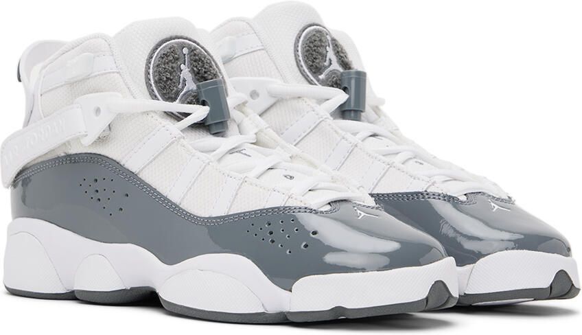 Nike Jordan Kids White  Gray Jordan 6 Rings Big Kids Sneakers - Picture 2