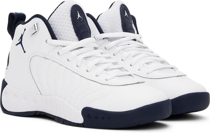 Nike Jordan Kids White  Navy Jumpman Pro Big Kids Sneakers - Picture 2
