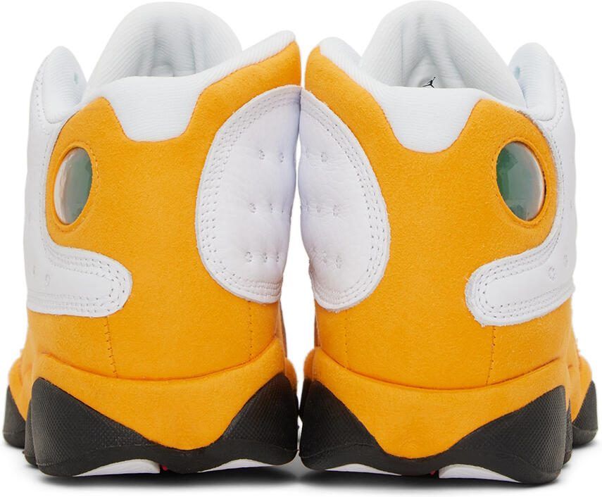 Nike Jordan Kids White  Orange Air Jordan 13 Retro Big Kids Sneakers