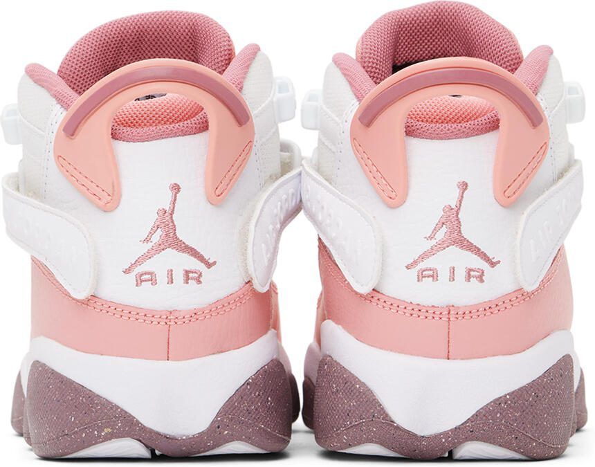 Nike Jordan Kids White  Pink Jordan 6 Rings Big Kids Sneakers