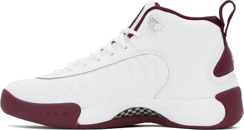 Nike Jordan White  Burgundy Jumpman Pro Sneakers - Picture 3