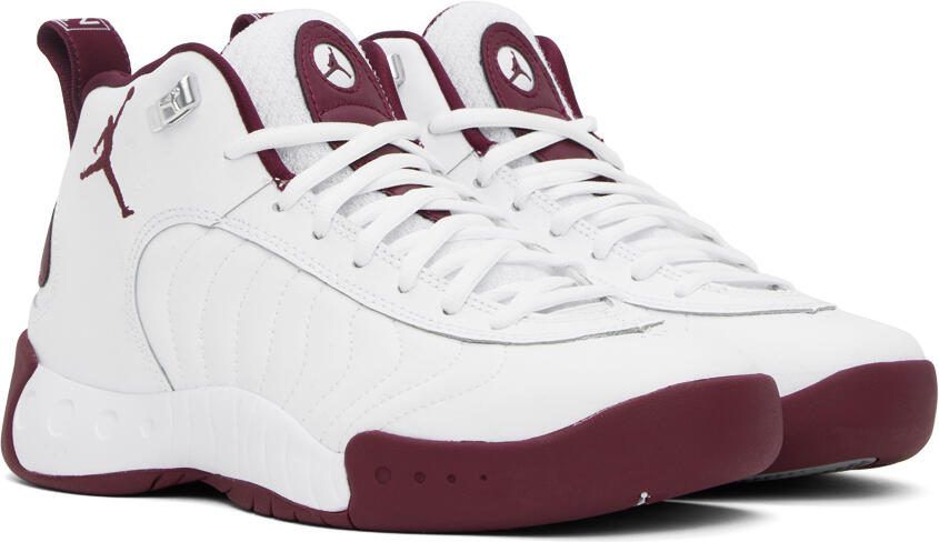 Nike Jordan White  Burgundy Jumpman Pro Sneakers - Picture 2