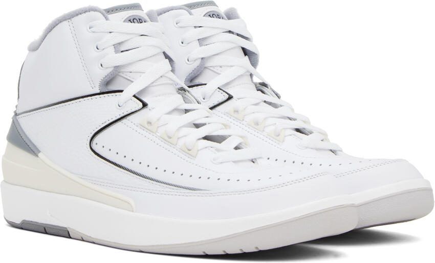 Nike Jordan White  Gray Air Jordan 2 Sneakers - Picture 2