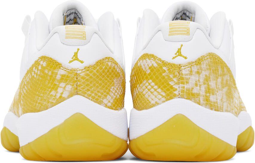 Nike Jordan White  Yellow Air Jordan 11 Retro Low Sneakers