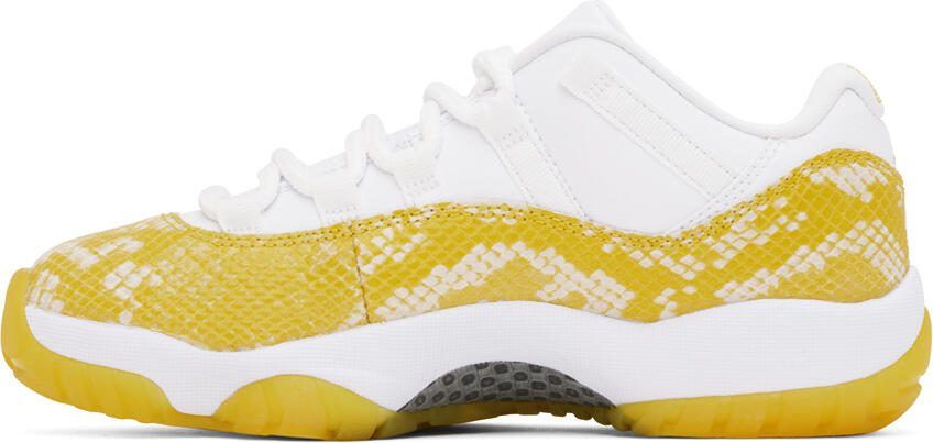 Nike Jordan White  Yellow Air Jordan 11 Retro Low Sneakers - Picture 3