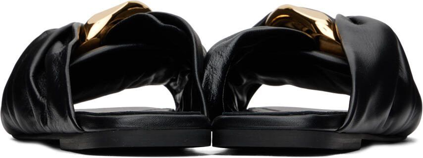 JW Anderson Black Chain Twist Flat Sandals