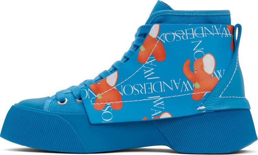 JW Anderson Blue Layered High-Top Sneakers - Picture 3