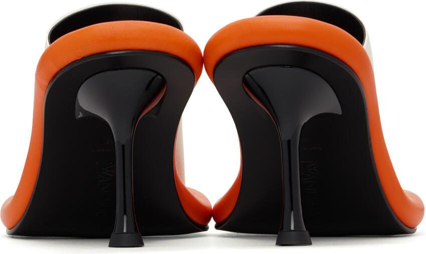 JW Anderson White  Orange Bumper-Tube Mules