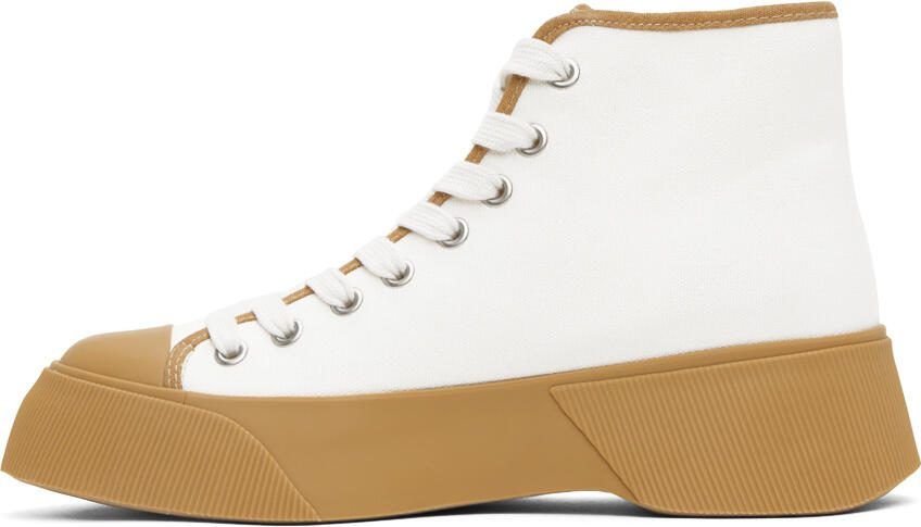 JW Anderson White  Tan High Top Sneakers - Picture 3