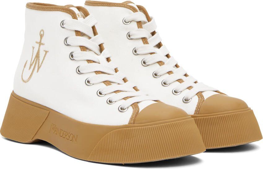 JW Anderson White  Tan High Top Sneakers - Picture 2