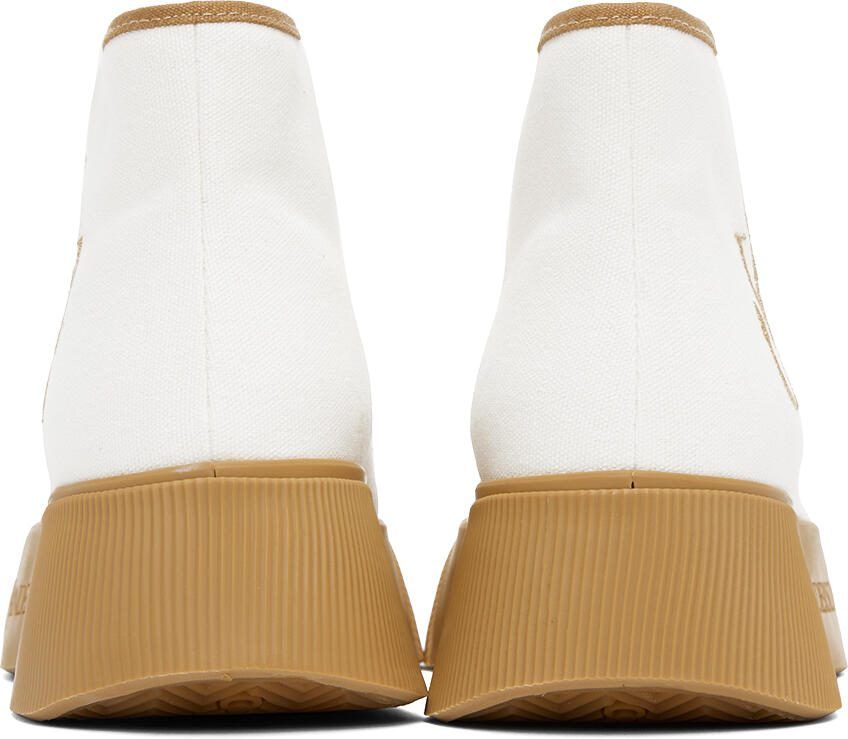 JW Anderson White  Tan High Top Sneakers