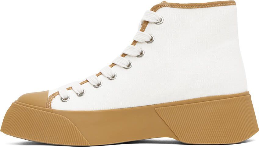 JW Anderson White  Tan High Top Sneakers - Picture 3