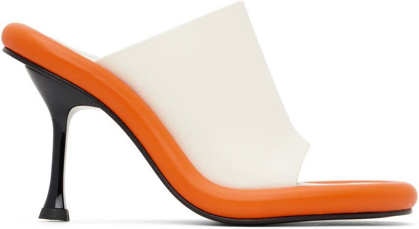 JW Anderson White  Orange Bumper-Tube Mules - Picture 5