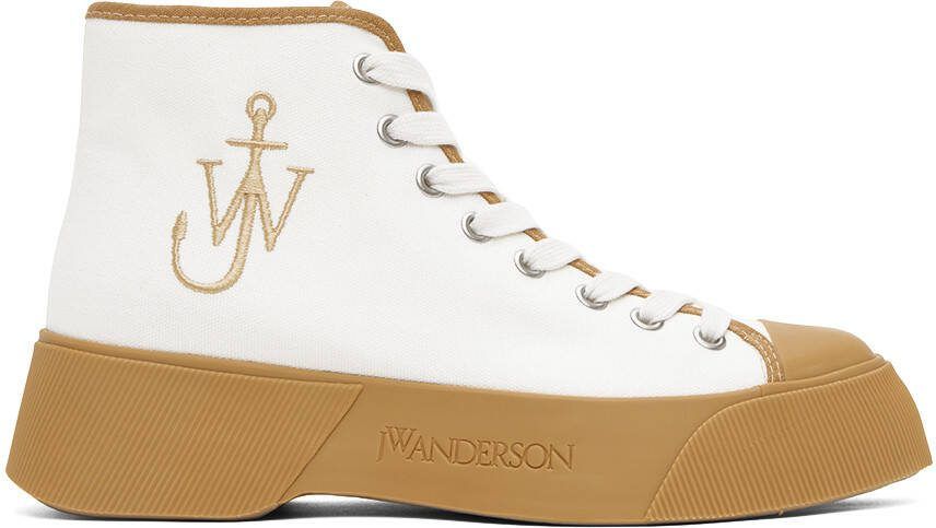 JW Anderson White  Tan High Top Sneakers - Picture 5