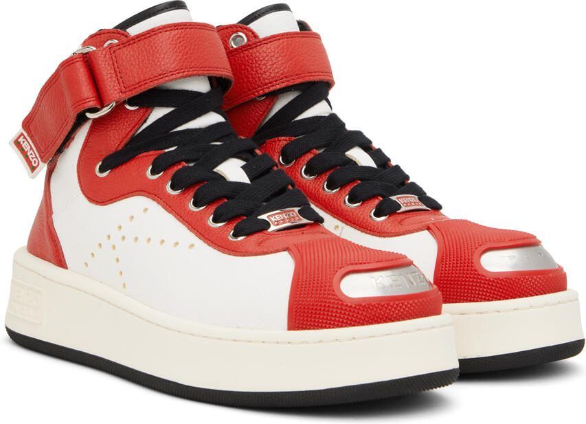 Kenzo Red  White Hoops Trainer Sneakers - Picture 2