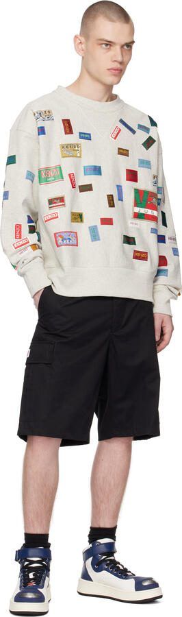 Kenzo White  Navy Paris Hoops Sneakers - Picture 4