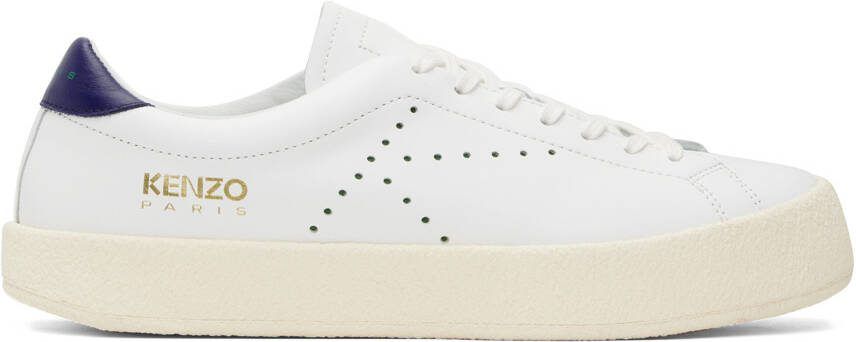 Kenzo White  Navy Swing Sneakers - Picture 5