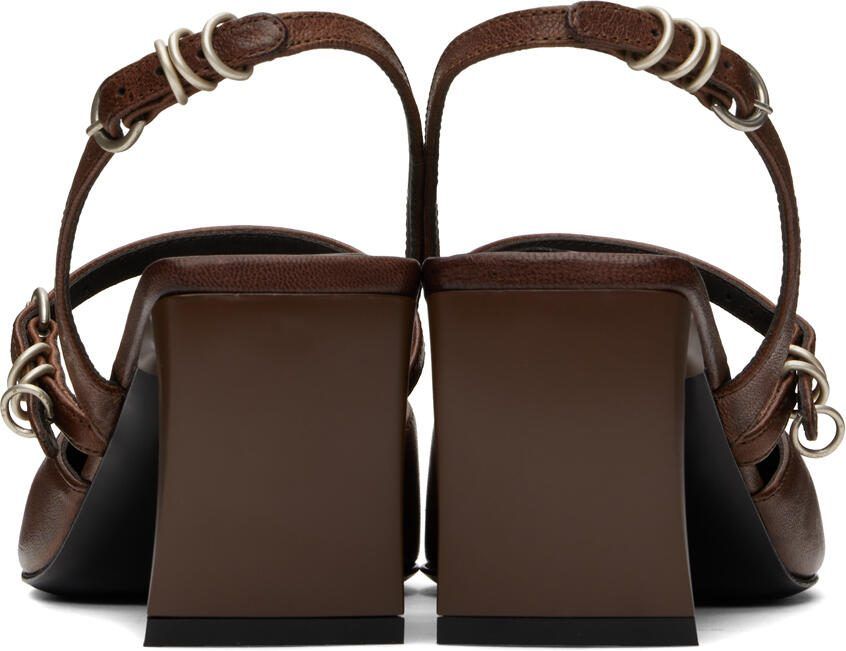 KNWLS Brown Serpent Mule Heels