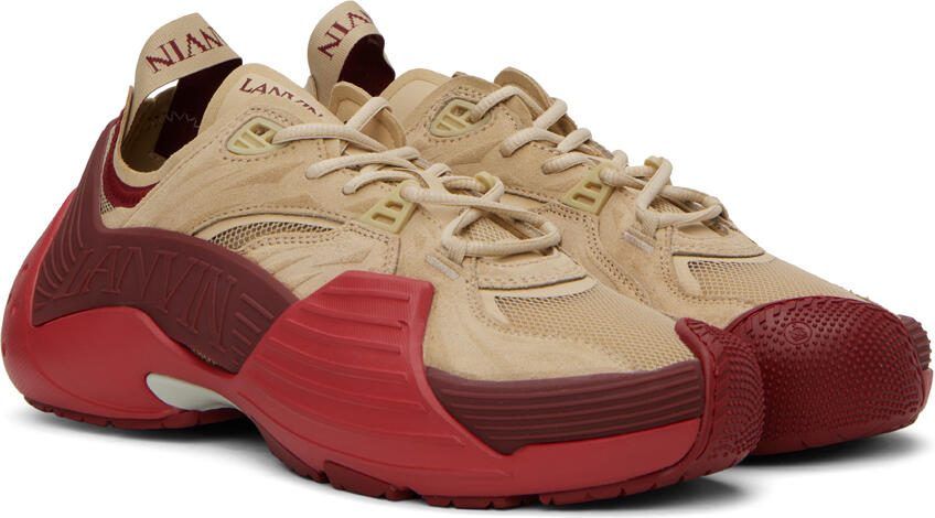 Lanvin Beige  Red Flash-X Sneakers