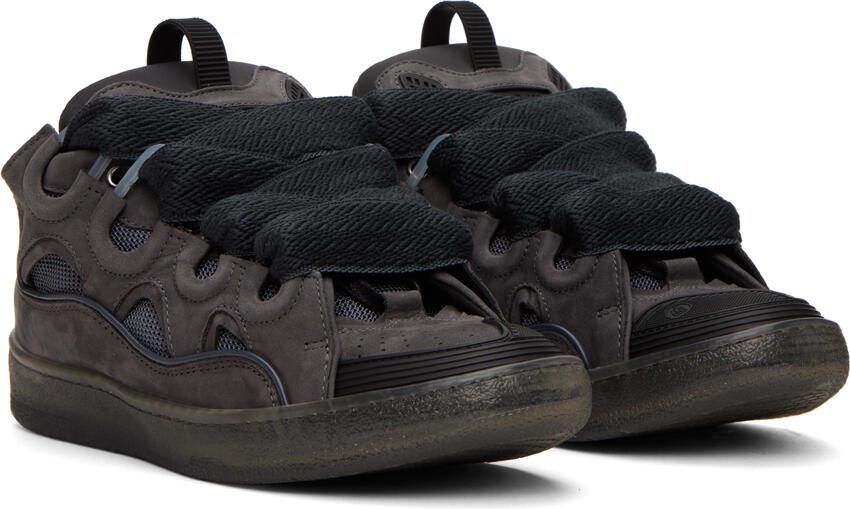 Lanvin Gray Curb Sneakers - Picture 2