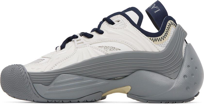Lanvin SSENSE Exclusive Gray  Navy Flash-X Sneakers - Picture 3