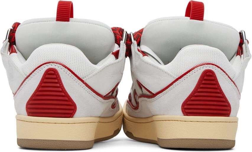 Lanvin SSENSE Exclusive White  Red Curb Sneakers