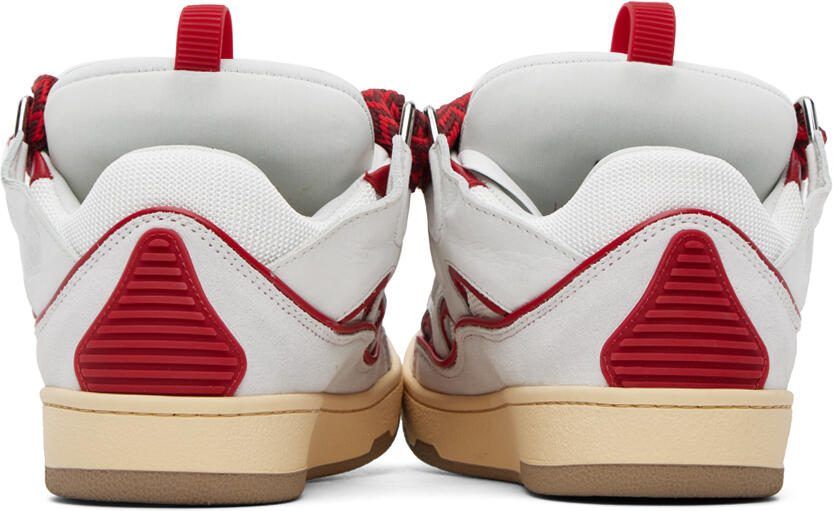 Lanvin SSENSE Exclusive White  Red Curb Sneakers - Picture 2