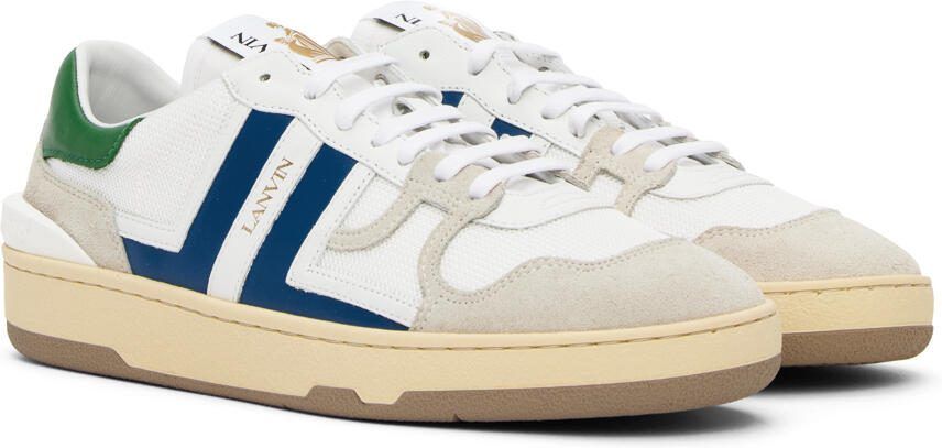 Lanvin White  Blue Clay Sneakers - Picture 2