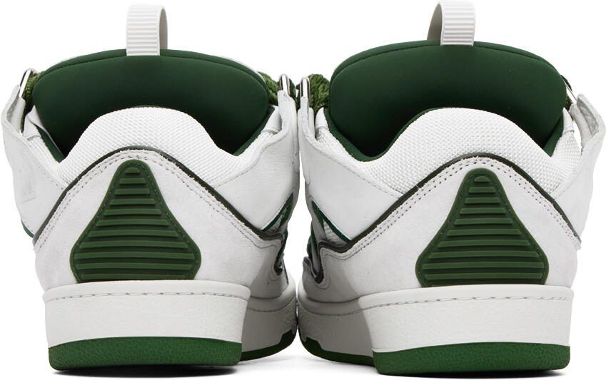 Lanvin White  Green Curb Sneakers
