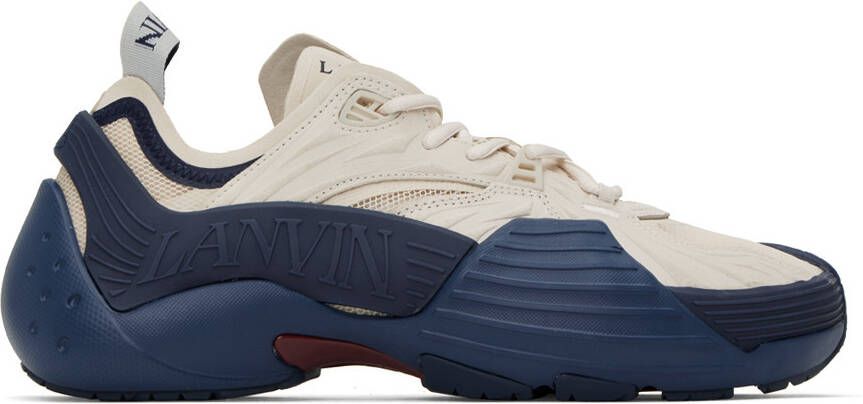 Lanvin Off-White  Navy Flash-X Sneakers