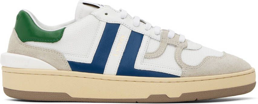 Lanvin White  Blue Clay Sneakers - Picture 5