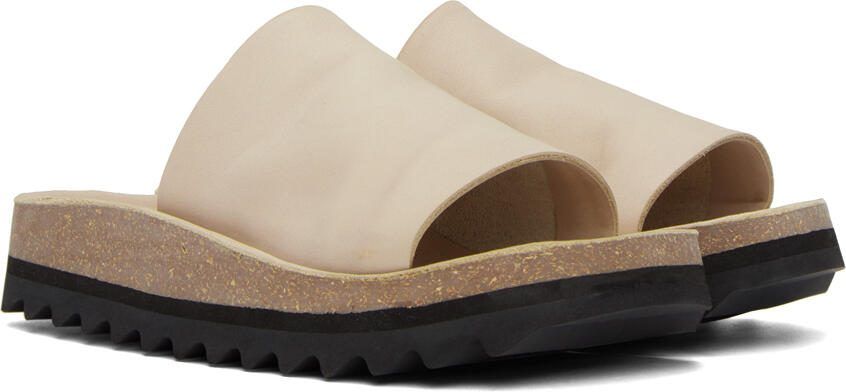 Lauren Manoogian Beige Raw Contour Slides - Picture 2