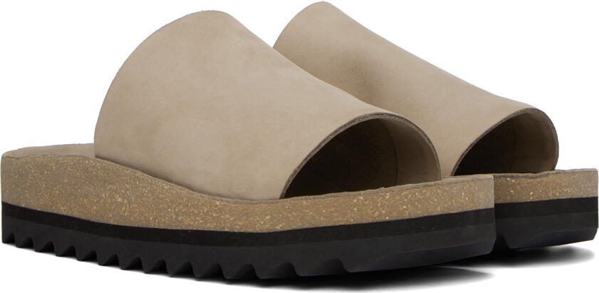 Lauren Manoogian Taupe Raw Contour Slides - Picture 2