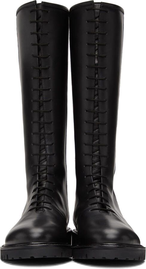 Legres Black Tall Combat Boots - Picture 2