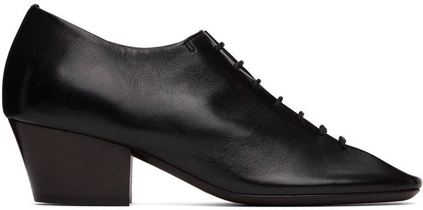 LEMAIRE Black Lace-Up Heel Derbys - Picture 5