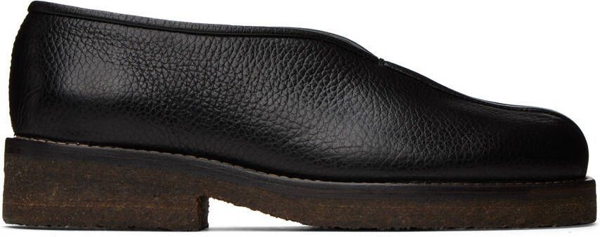 LEMAIRE Black Piped Loafers - Picture 5
