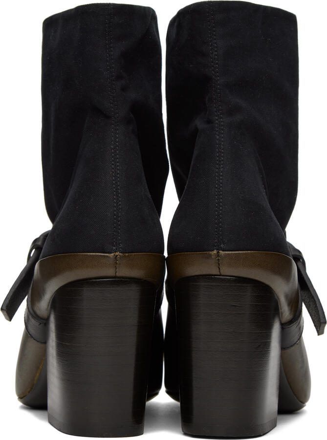 LEMAIRE Black  Brown Pin-Buckle Boots - Picture 3