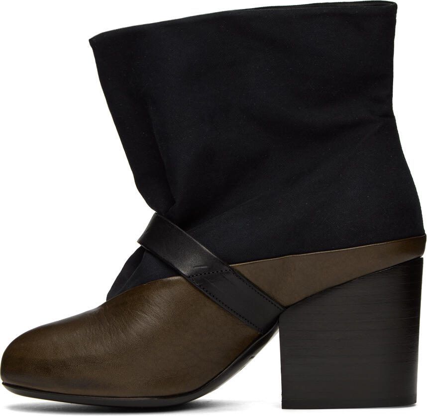 LEMAIRE Black  Brown Pin-Buckle Boots - Picture 2