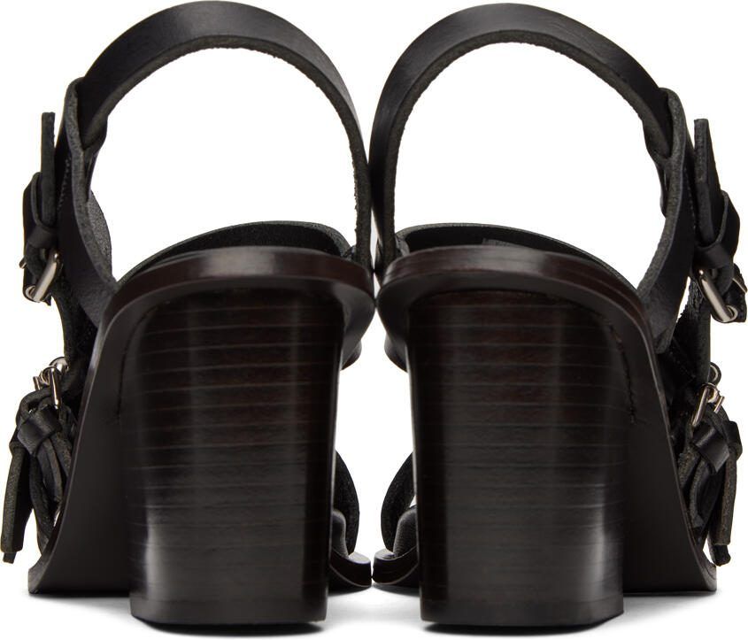 LEMAIRE Black Pin-Buckle Heeled Sandals