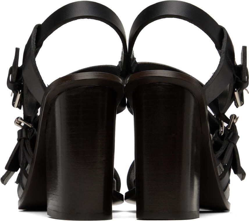 LEMAIRE Black Square Heeled 100 Sandals