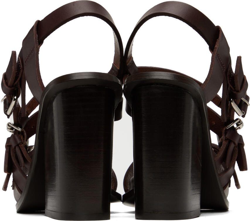 LEMAIRE Brown Square Heeled 100 Sandals