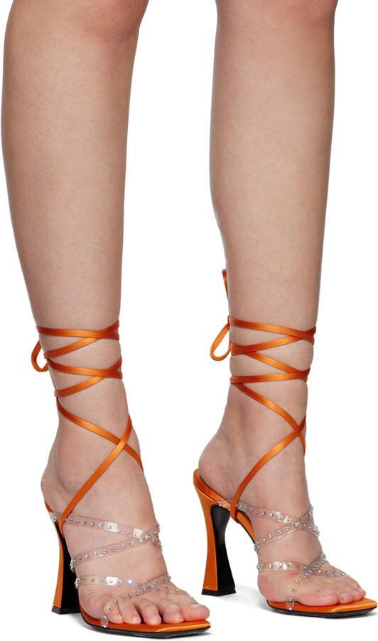 Les Petits Joueurs Orange Nikki Heeled Sandals - Picture 3