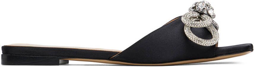 MACH  MACH Black Satin Double Bow Sandals