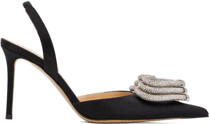 MACH  MACH Black Triple Heart 95 Slingback Heels - Picture 5