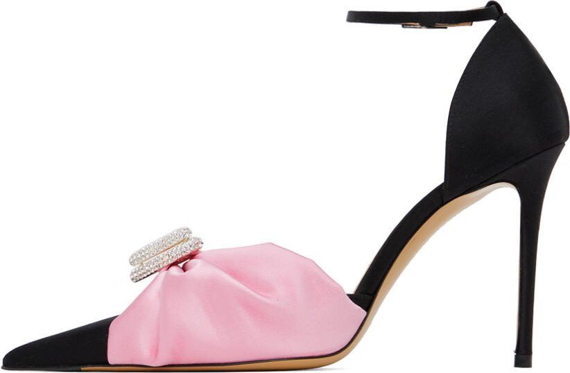 MACH  MACH Black  Pink Double Heart 110 Heels - Picture 3