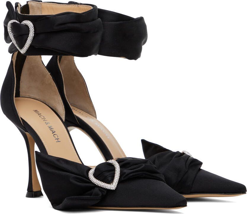 MACH  MACH Black Crystal Heart 100 Heels - Picture 3