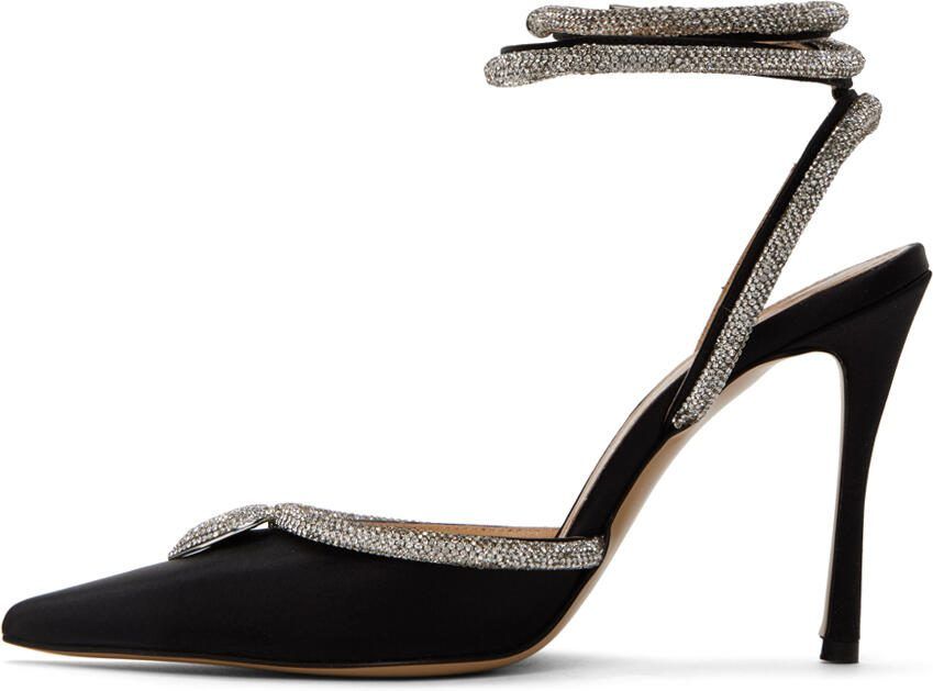 MACH  MACH Black Crystal Heart 110 Heels - Picture 3