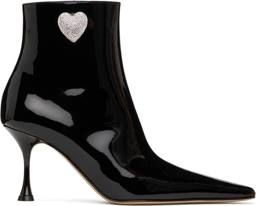 MACH  MACH Black Crystal Heart Boots