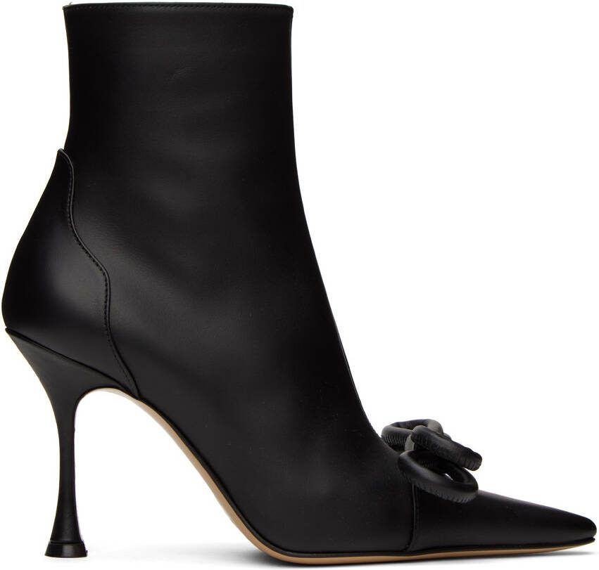 MACH  MACH Black Double Bow 100 Ankle Boots - Picture 5
